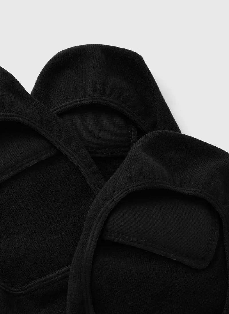 Matalan 3 Pack Black Cushioned Footsie Socks